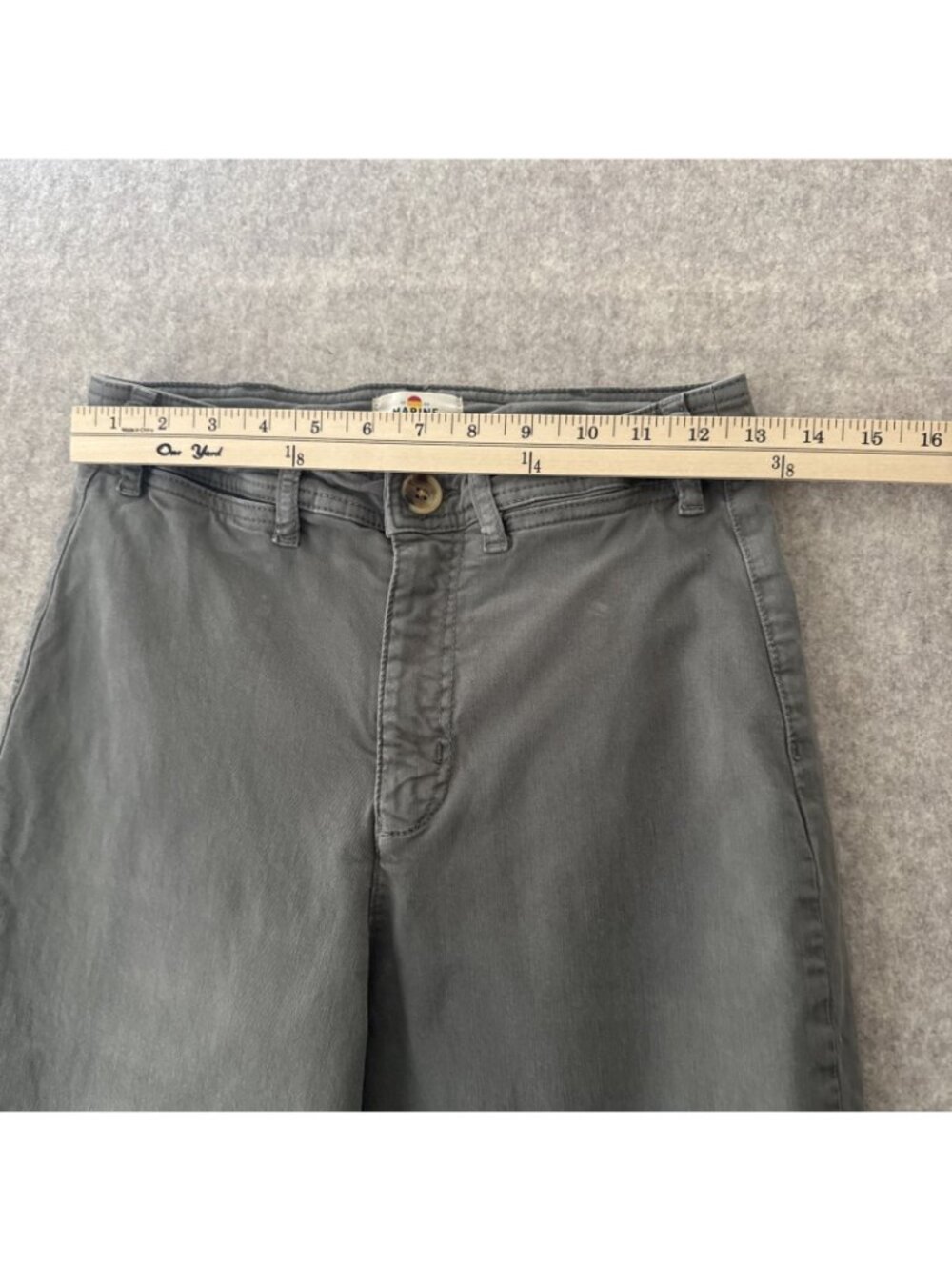 Marine Layer Bridget Wide Leg Crop Pants Womens 4 Slate Gray Cotton Stretch - Picture 4 of 16